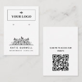 QR-Code für hübsche Blumen-Add-Logos Visitenkarte (Vorne/Hinten)