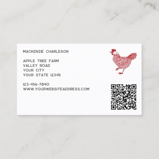 QR-Code für Hühnergeflügel Visitenkarte (Rückseite)