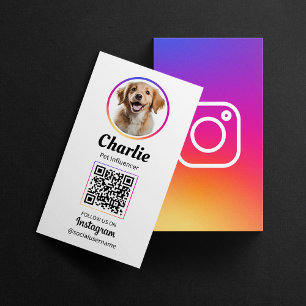 QR-Code für Hund Fotos auf Pet Social Media Instag Visitenkarte
