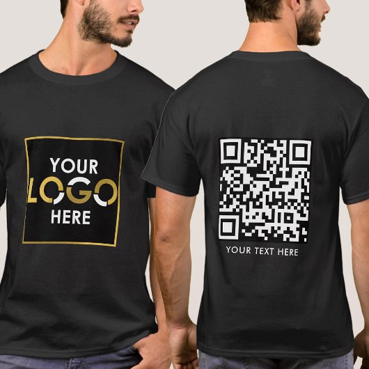 QR-Code für Ihr Logo - Werbe-Black T-Shirt