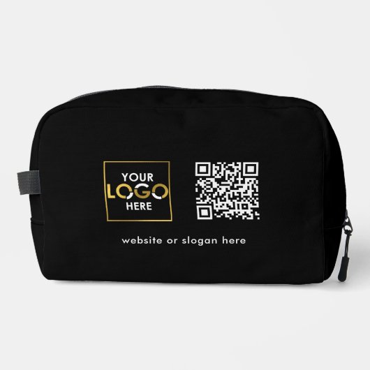 QR-Code für Ihr Logo - Werbe-Black Waschbeutel (Vorderseite)