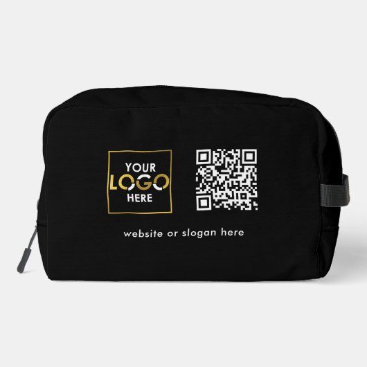 QR-Code für Ihr Logo - Werbe-Black Waschbeutel (Rückseite)