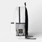 QR-Code für Ihr Logo - Werbeweiße Texte Bedruckter Rucksack (Rechts)