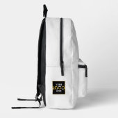QR-Code für Ihr Logo - Werbeweiße Texte Bedruckter Rucksack (Links)