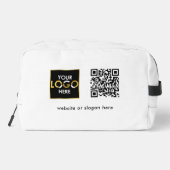 QR-Code für Ihr Logo - Werbeweiße Texte Waschbeutel (Rückseite)