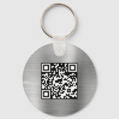 QR-Code für Ihr Unternehmen - Silver Schlüsselanhänger (Rückseite)