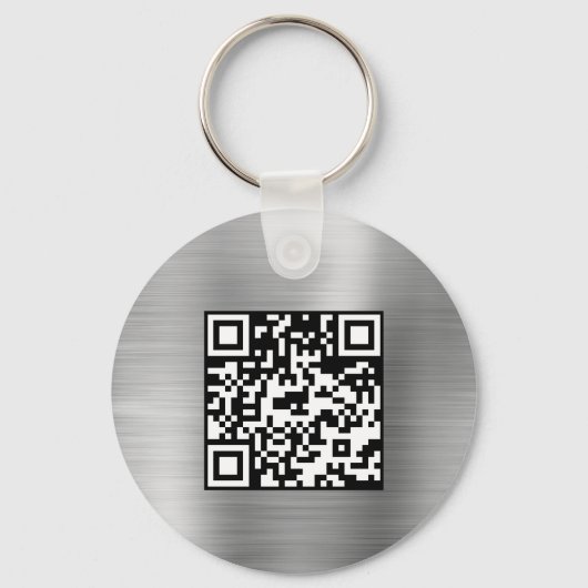 QR-Code für Ihr Unternehmen - Silver Schlüsselanhänger (Rückseite)