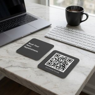 QR-Code für Ihren nächsten Termin buchen Quadratische Visitenkarte