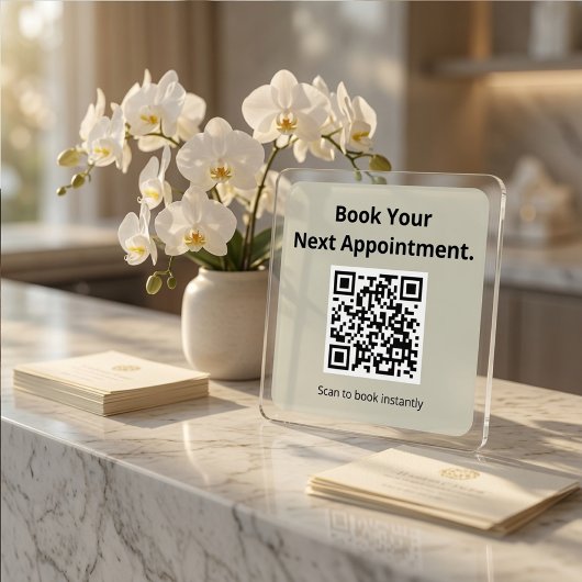 QR-Code für Ihren nächsten Termin buchen  Quadratischer Aufkleber