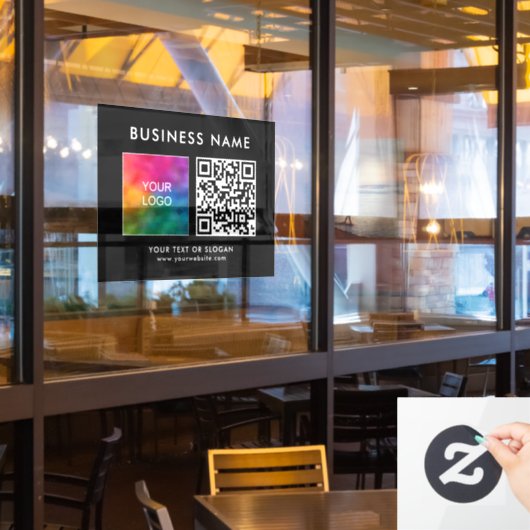 QR-Code für individuell anpassbare Firmenlogos Ele Fensteraufkleber (Restaurantfenster)