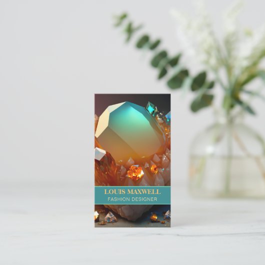 QR-Code für Iridescent Burst Abstrakt Citrine Visitenkarte (Stehend Vorderseite)