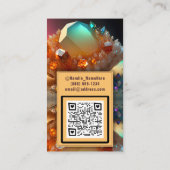 QR-Code für Iridescent Burst Abstrakt Citrine Visitenkarte (Rückseite)