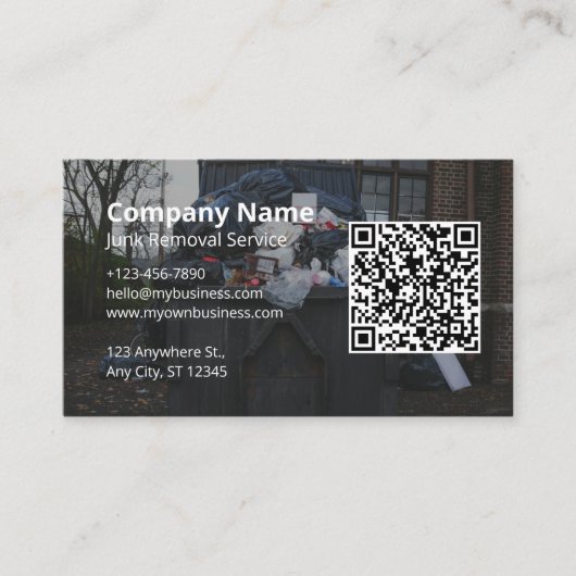 QR-Code für Junk-Entfernungsdienstdetails Visitenkarte (Vorderseite)