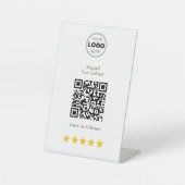 QR-Code für Kaffeeshop-Bewertungen Sockelschild (Vorderseite)