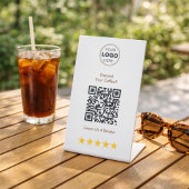 QR-Code für Kaffeeshop-Bewertungen Sockelschild