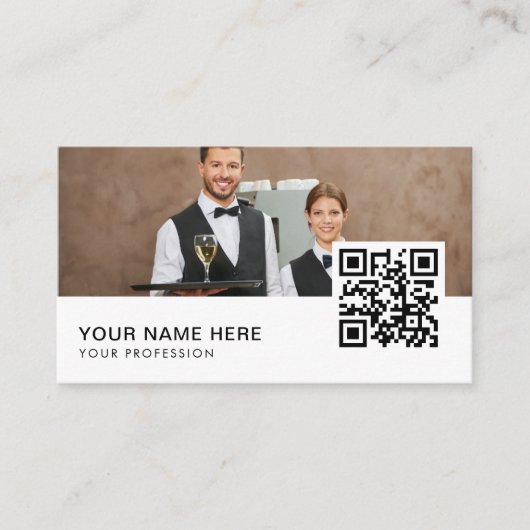 QR-Code für Kellner Visitenkarte (Vorderseite)