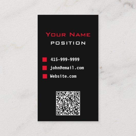 QR-Code für Klasse-Auto-Service oder Uber-Fahrer Visitenkarte (Rückseite)