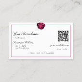 QR-Code für klassische Schwarz-Weiß-Rote Rose Visitenkarte (Rückseite)