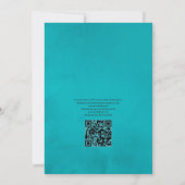 QR-Code für klassische Türkis- und Korallenflora-H Einladung (Rückseite)