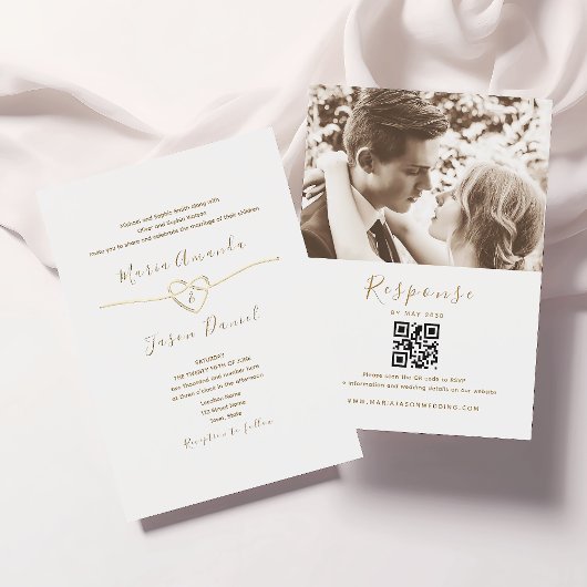 QR-Code für klassische White Wedding Einladung