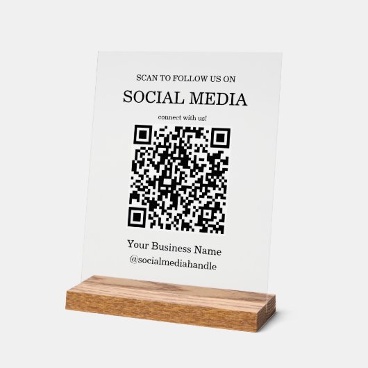 QR-Code für kleine Unternehmen Acrylschild (Winkel)