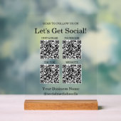 QR-Code für kleine Unternehmen Acrylschild (Neutral)