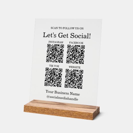 QR-Code für kleine Unternehmen Acrylschild (Winkel)