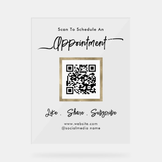 QR-Code für kleine Unternehmen löschen Acrylschild (Vorderseite)