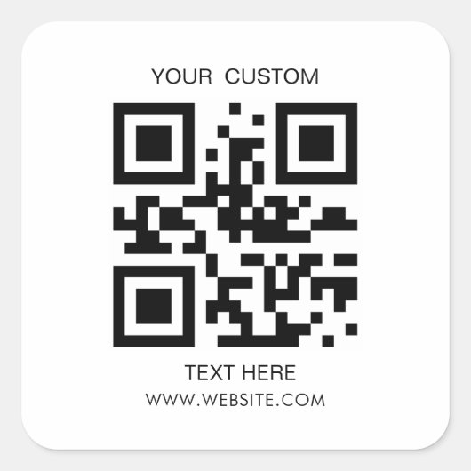 QR-Code für kleine Unternehmen Quadratischer Aufkleber (Vorderseite)