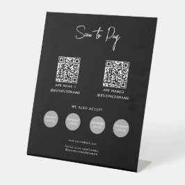 QR-Code für kontaktlose Zahlungen von Unternehmen  Sockelschild