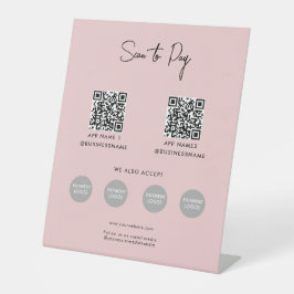 QR-Code für kontaktlose Zahlungen von Unternehmen  Sockelschild