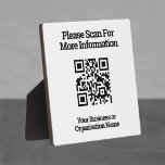 QR-Code für Kundeninformationen auf einem Fotoplatte<br><div class="desc">QR-Code auf einer Gegenoberplatte,  um den Kunden zu zeigen. QR-Codeanzeige z.B. an einem Empfang-Schreibtisch.</div>