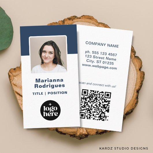 QR-Code für kundenspezifische Mitarbeiter-Foto Visitenkarte