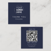 QR-Code für kundenspezifische Navy-Business-Logos Rabattkarte (Vorne/Hinten)