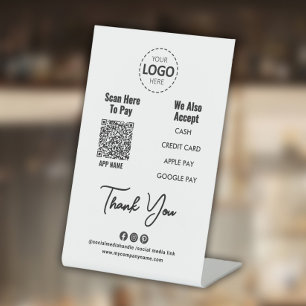 QR-Code für kundenspezifische Zahlung, Zahlung Sockelschild