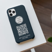 QR-Code für kundenspezifisches Business-Logo Navy  Case-Mate iPhone Hülle