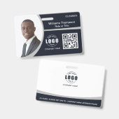 QR-Code für kundenspezifisches Foto - Mitarbeiter  Ausweis (Vorder- & Rückseite)