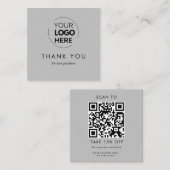 QR-Code für kundenspezifisches Graues Business-Log Rabattkarte (Vorne/Hinten)