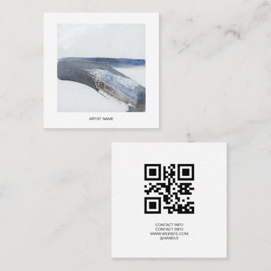 QR-Code für Künstler Quadratische Visitenkarte (Vorne/Hinten)