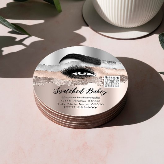 QR-Code für Lashes Cosmetics Runder Aufkleber