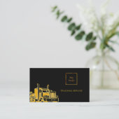 QR-Code für Lastkraftwagen mit schwarzem Gold Visitenkarte (Stehend Vorderseite)