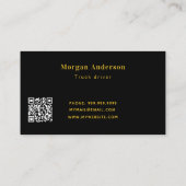 QR-Code für Lastkraftwagen mit schwarzem Gold Visitenkarte (Rückseite)