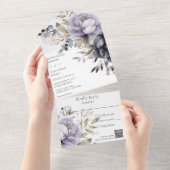 QR-Code für Lavendel und schwarze Peonies All In One Einladung (Abreißen)