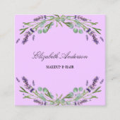 QR-Code für Lavendel-Veilchen-Eukalyptus-Grünpflan Quadratische Visitenkarte (Vorderseite)