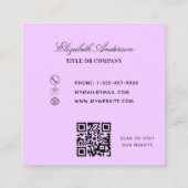 QR-Code für Lavendel-Veilchen-Eukalyptus-Grünpflan Quadratische Visitenkarte (Rückseite)