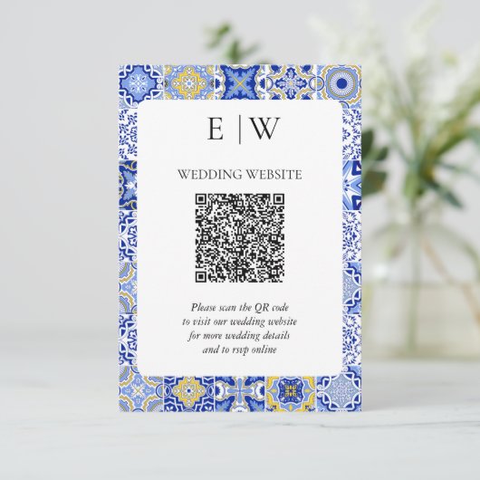 QR-Code für Lemon Wedding RSVP Karte (Stehend Vorderseite)