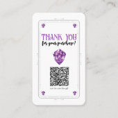 QR-Code für lila Amethyst Crystal Social Media Visitenkarte (Vorderseite)