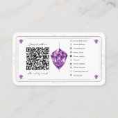 QR-Code für lila Amethyst Crystal Social Media Visitenkarte (Rückseite)