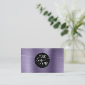 QR-Code für Lila Brushmetall Midnight Company Visitenkarte (Stehend Vorderseite)