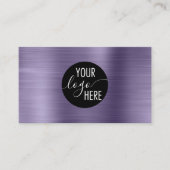 QR-Code für Lila Brushmetall Midnight Company Visitenkarte (Vorderseite)